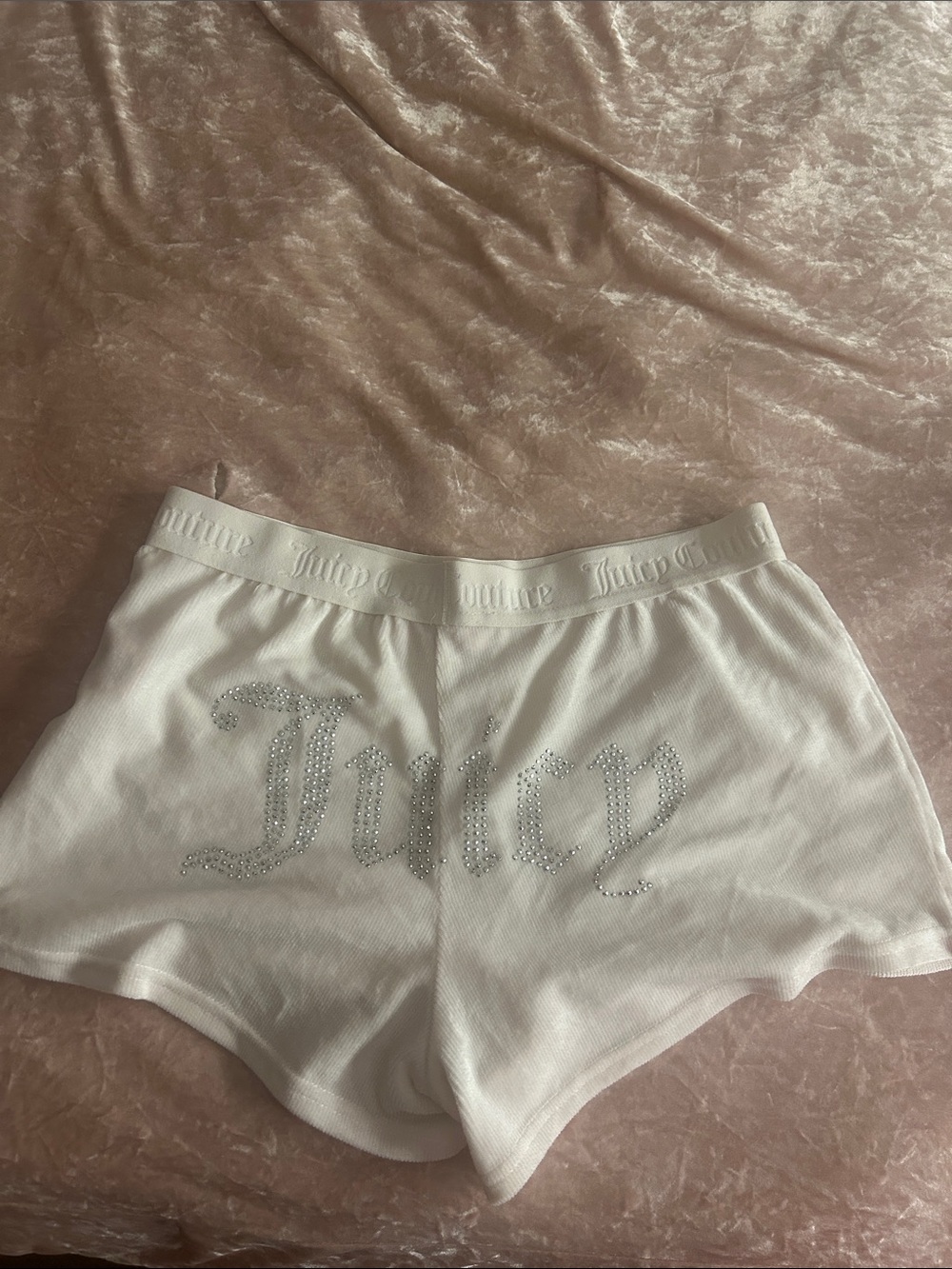 WHITE JUICY COTURE PAJAMAS SHORTS